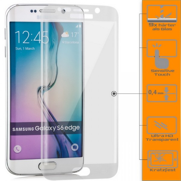 Curved Displayschutzglas für Samsung Galaxy S6 Edge Transparent