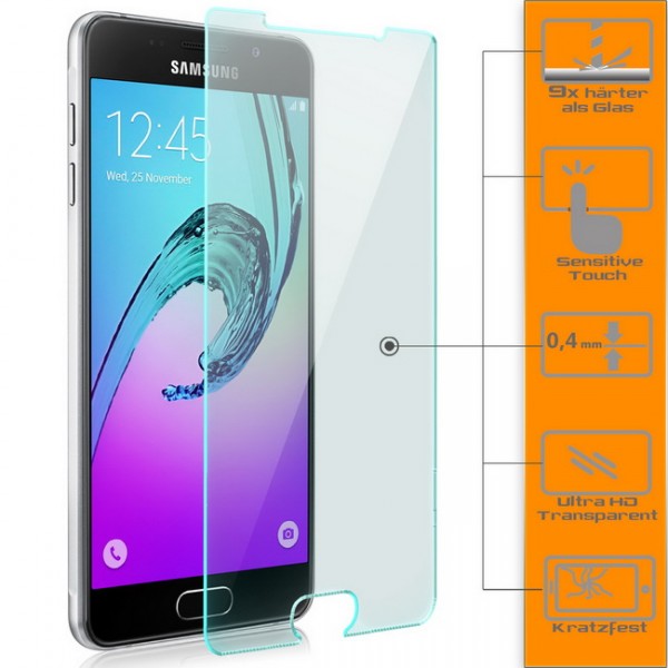 3x Displayschutzglas für Samsung Galaxy A5 (2016)